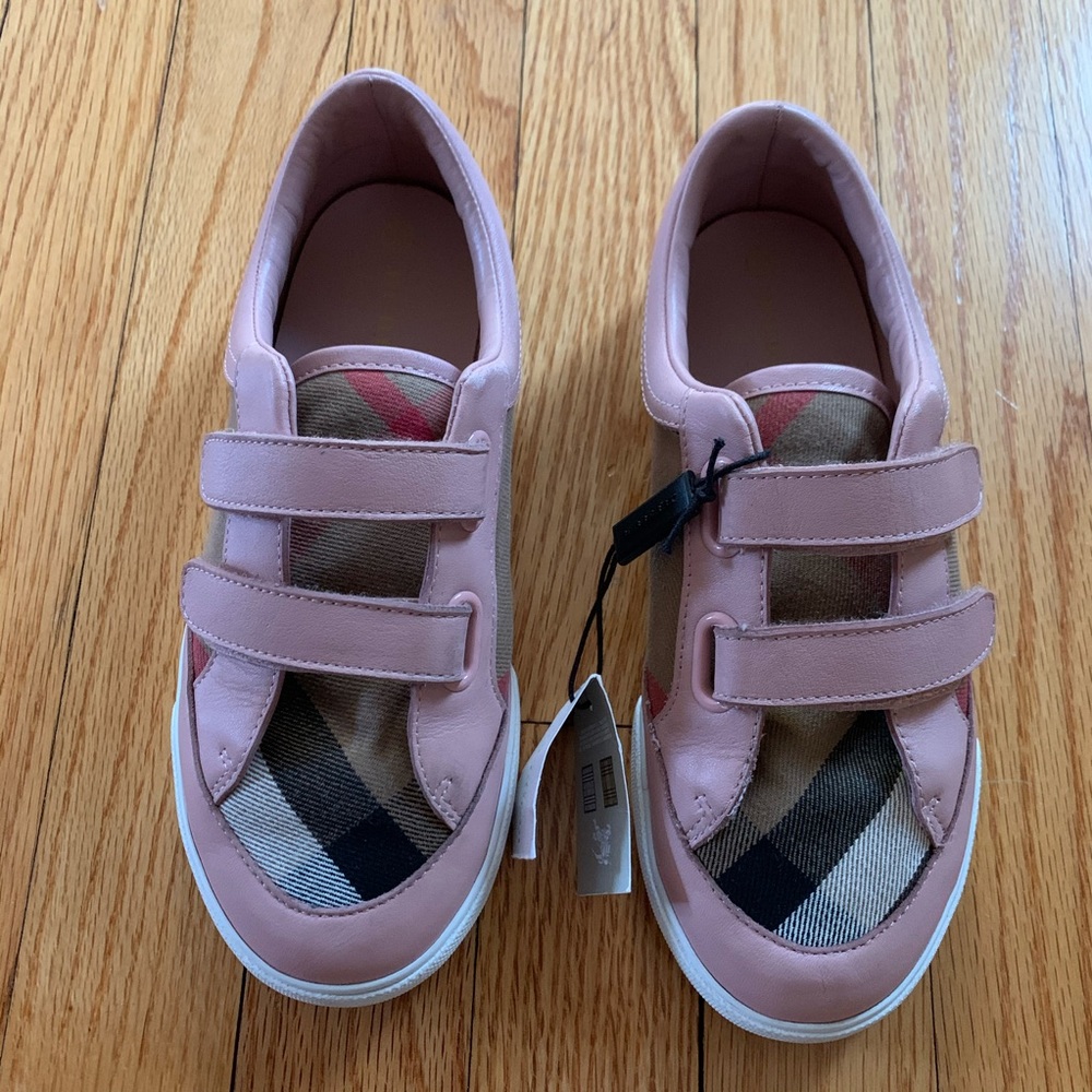 Girls Burberry Velcro Sneakers
